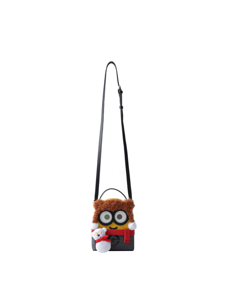 (In Stock) Minions Christmas Fur with Leather Backpack