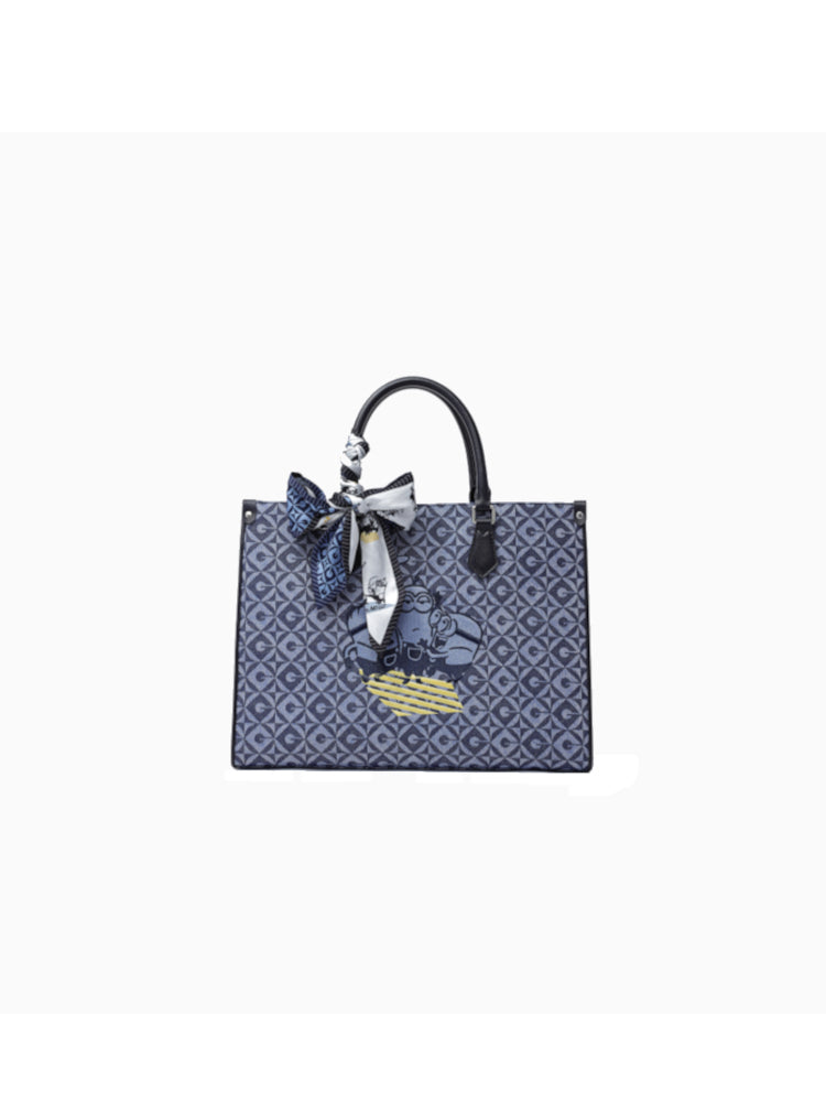 Minions Jacquard with Leather Large Tote Bag