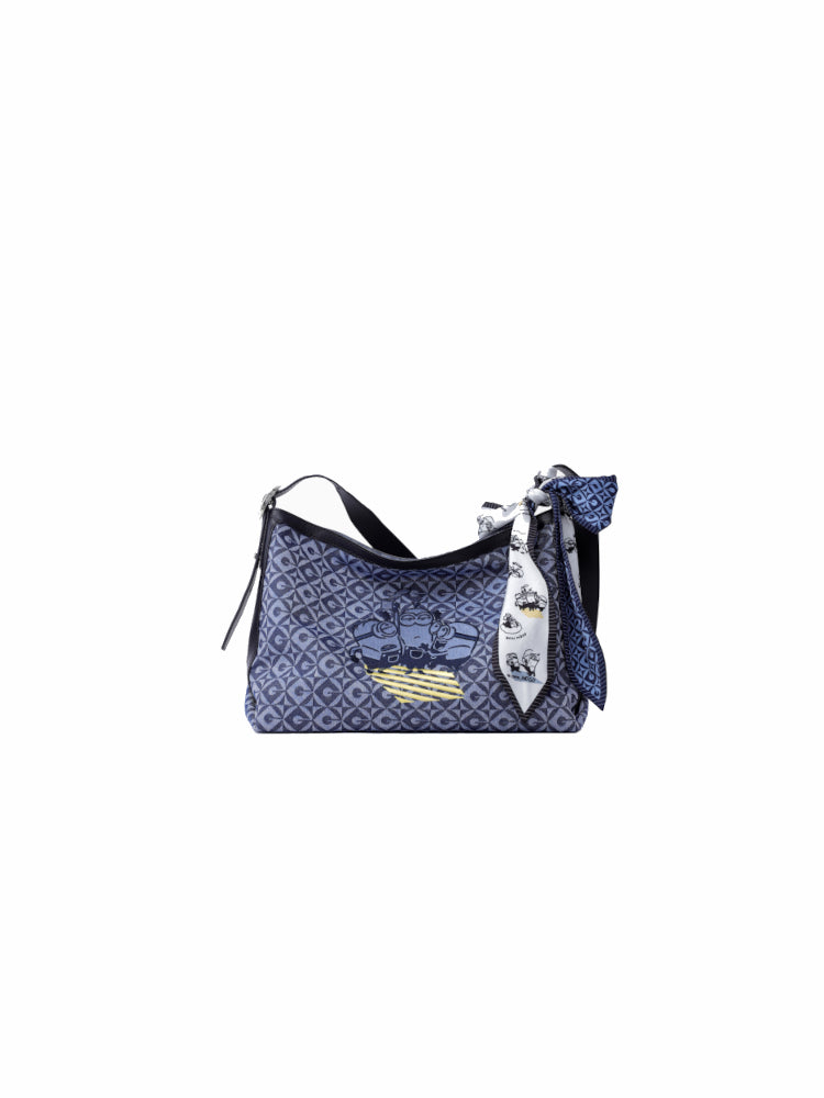 Minions Jacquard with Leather Shoulder Bag