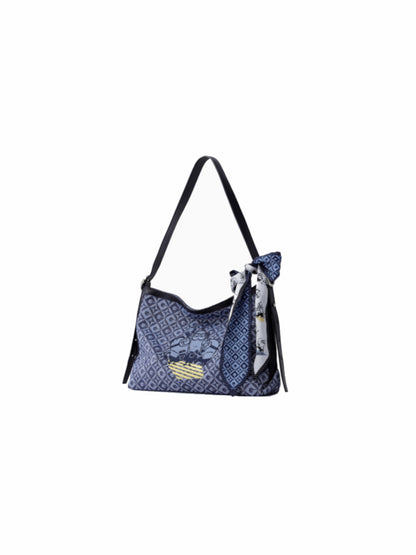 Minions Jacquard with Leather Shoulder Bag