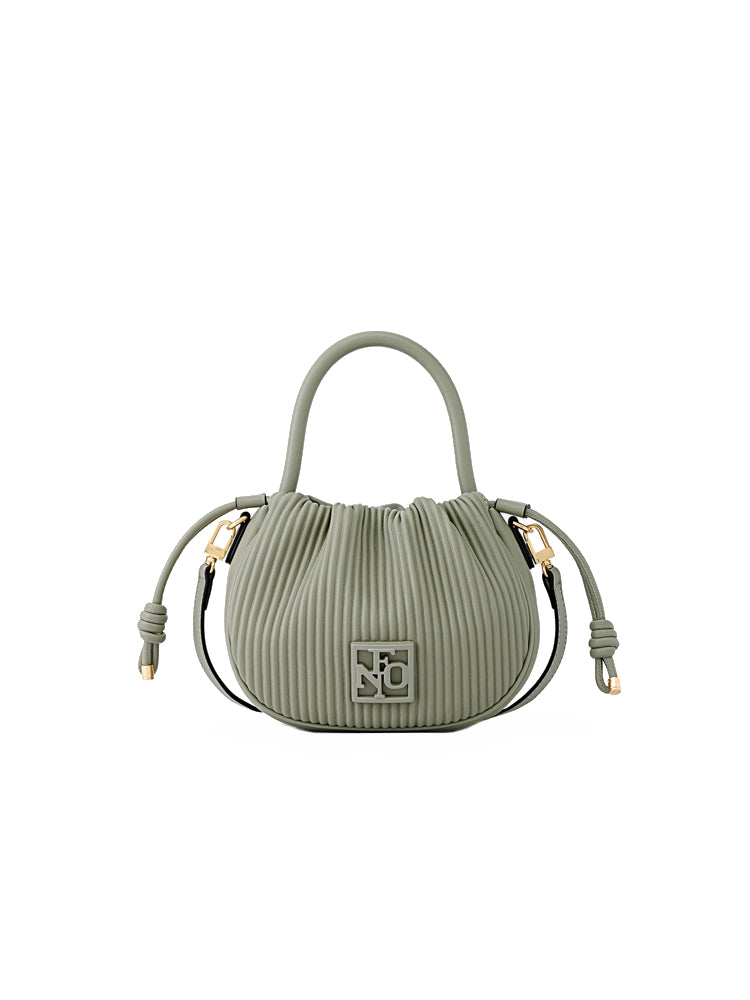 Stripe Leather Top Handle Bag