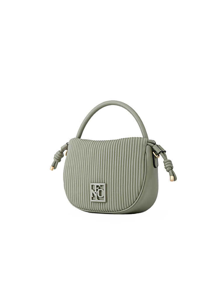 Stripe Leather Top Handle Bag