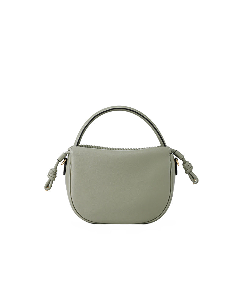 Stripe Leather Top Handle Bag