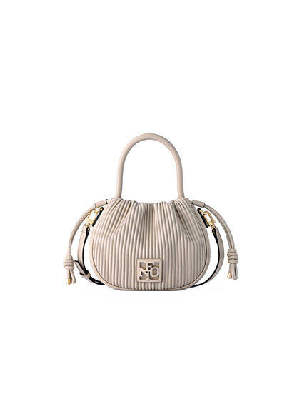 Stripe Leather Top Handle Bag