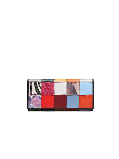 Patchwork Leather Long Wallet