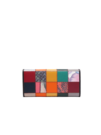 Patchwork Leather Long Wallet