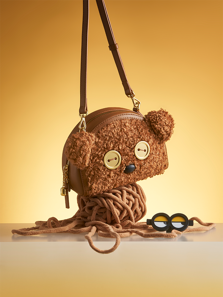 Minions Tim Fur with Leather Crossbody and Shoulder Bag