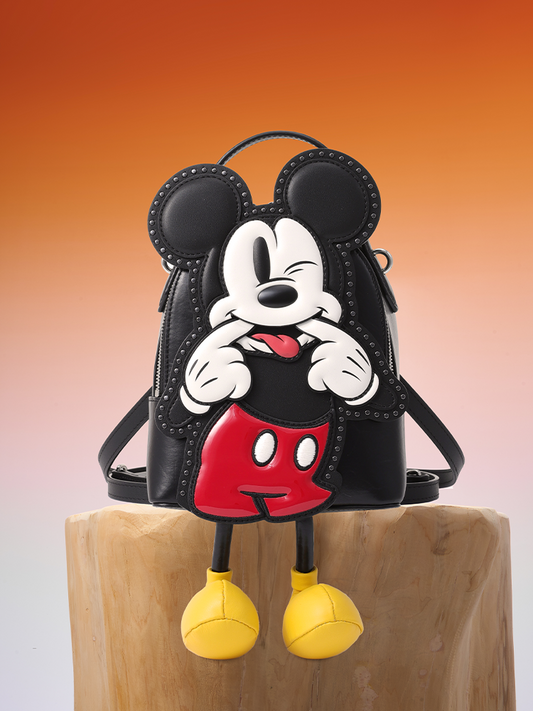 (Preorder) Mickey Mouse Cow Leather Backpack